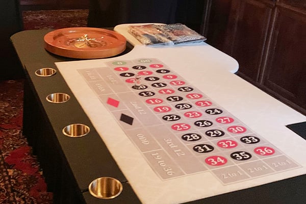 Roulette table rental in action at Nashville casino night